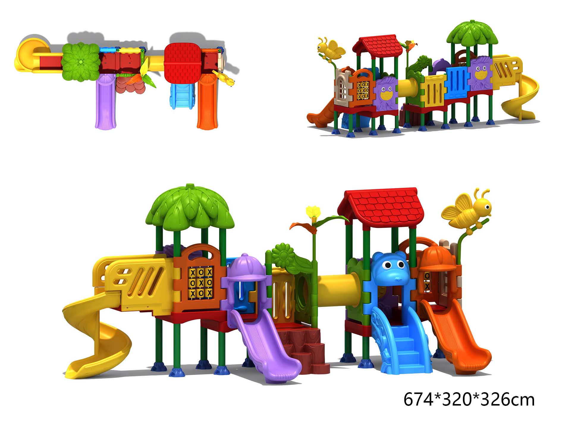 Kids Outdoor Slide Set - KID Playground Playhouse Sets Children Slide