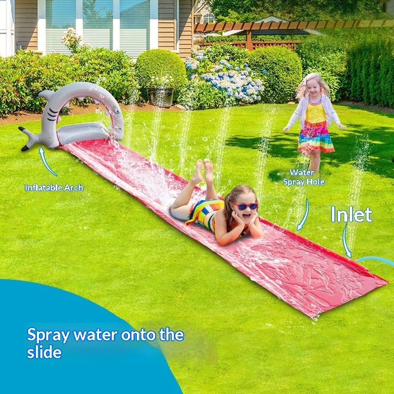 Kids Outdoor Water Toys - Inflatable Whale Water Slide Sprinkler Pad