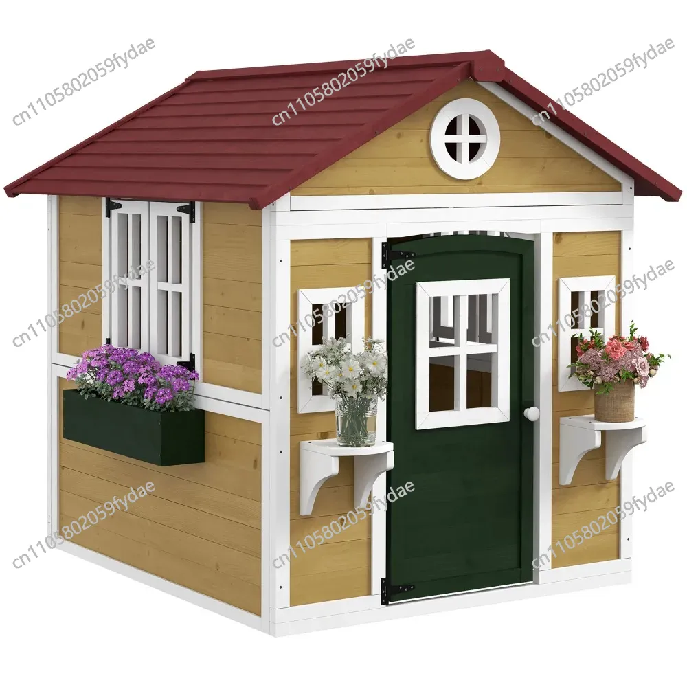 Kids Outdoor Playhouse - Outdoor Kids Playhouse, Wooden Playhouse with