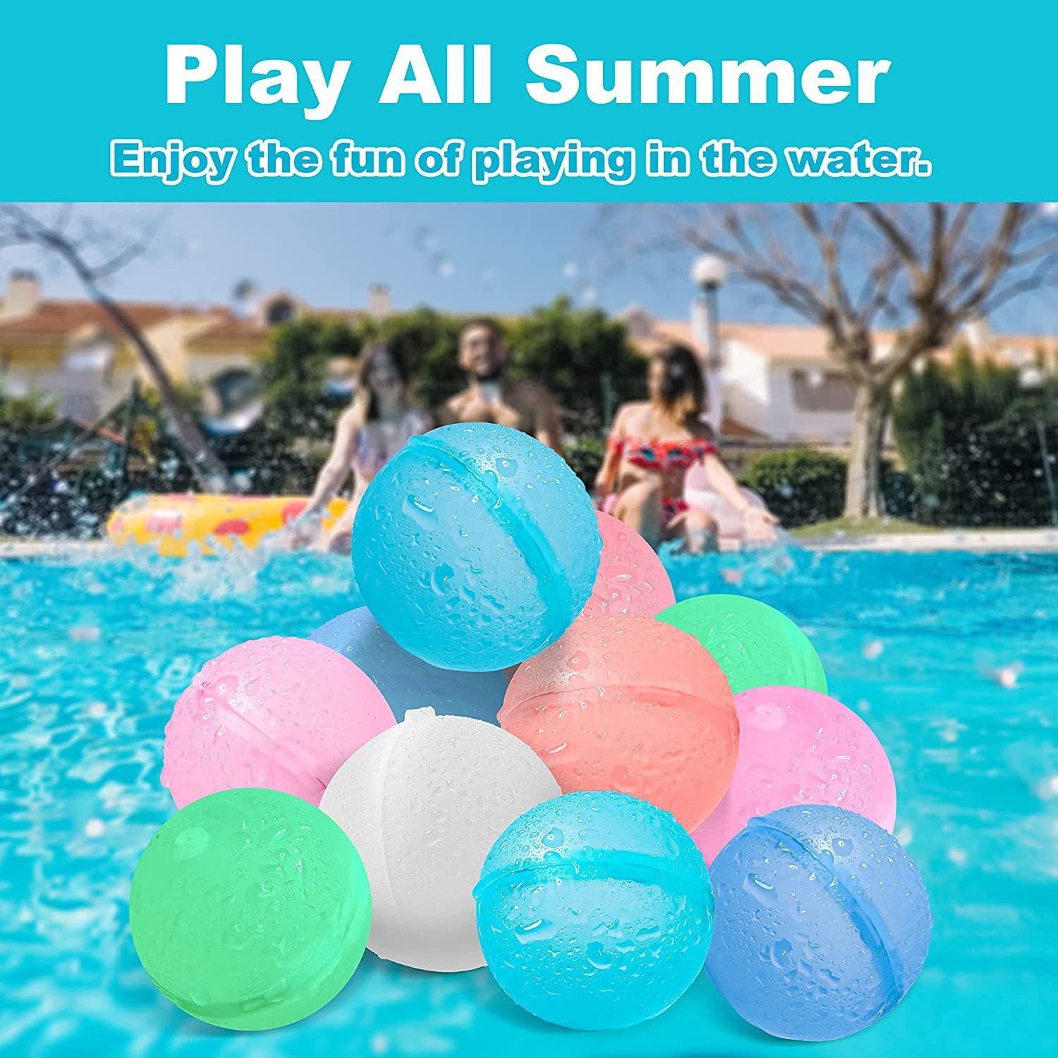 Kids Outdoor Water Toys - 12/6/3/1PCS Magnetic Reusable Water Balloons Quick