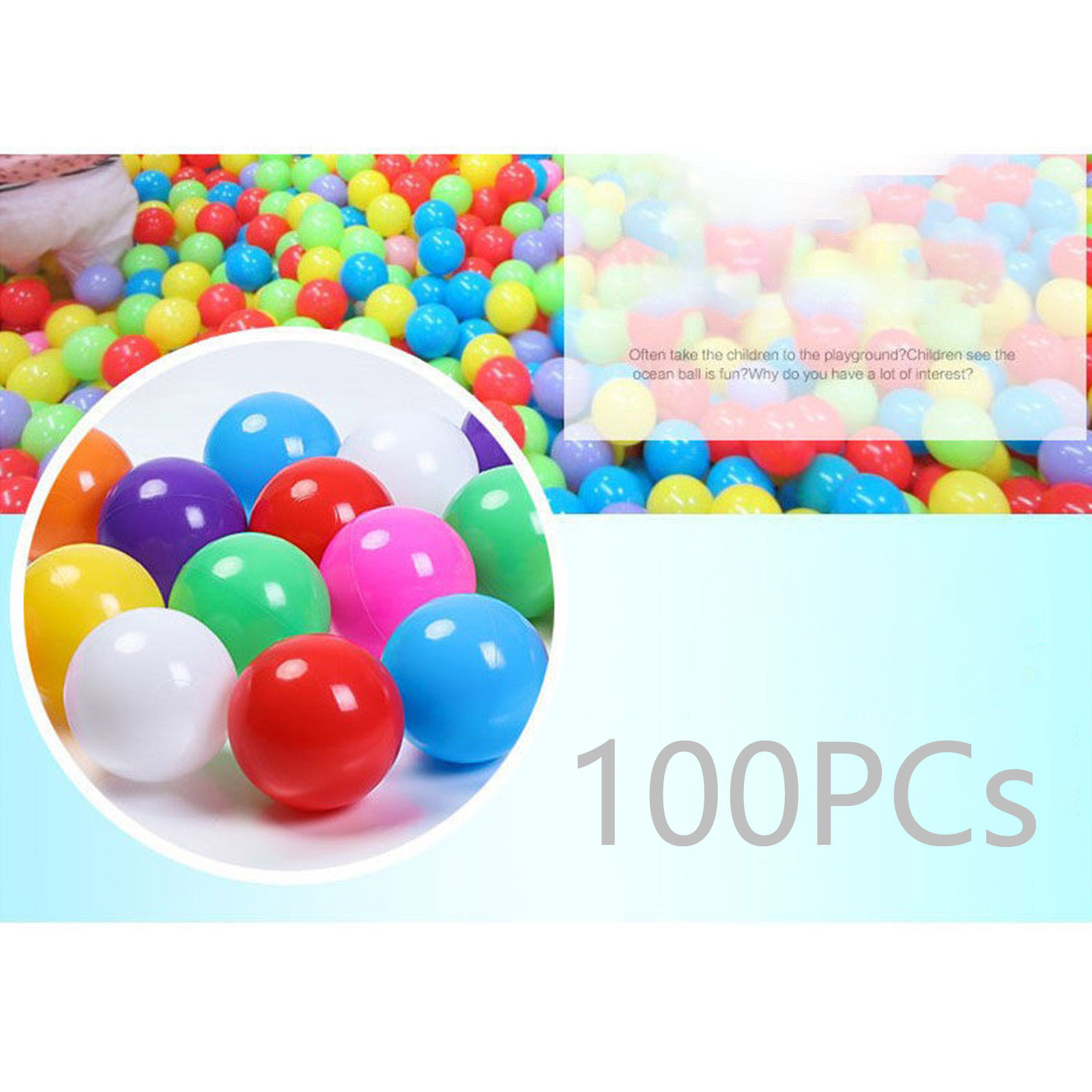 Kids Outdoor House Accessories - 100PCS 55MM Baby Plastic Balls Water