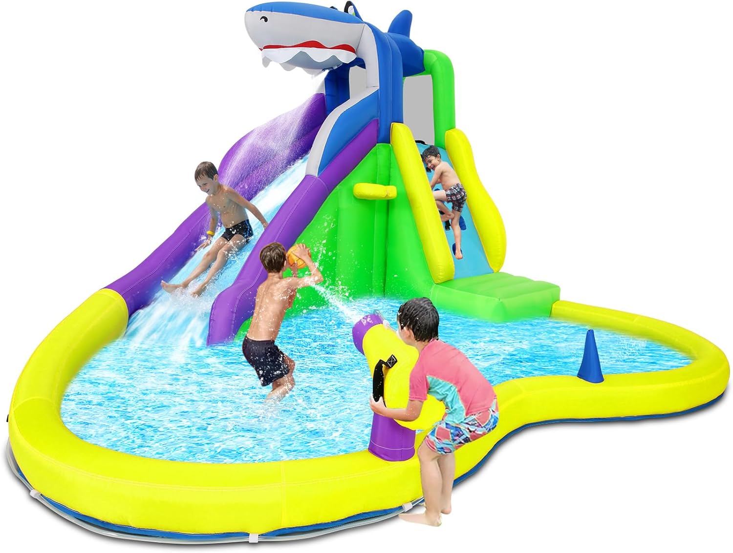 Kids Outdoor Playhouse - 13x14FT Inflatable Bounce House with Water