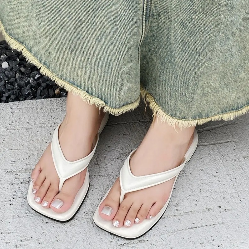 Women Solid Square Toe Flip Fl - Outdoor Kid ulasan dan harga