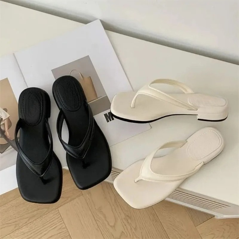 Women Solid Square Toe Flip Fl - Outdoor Kid ulasan dan harga