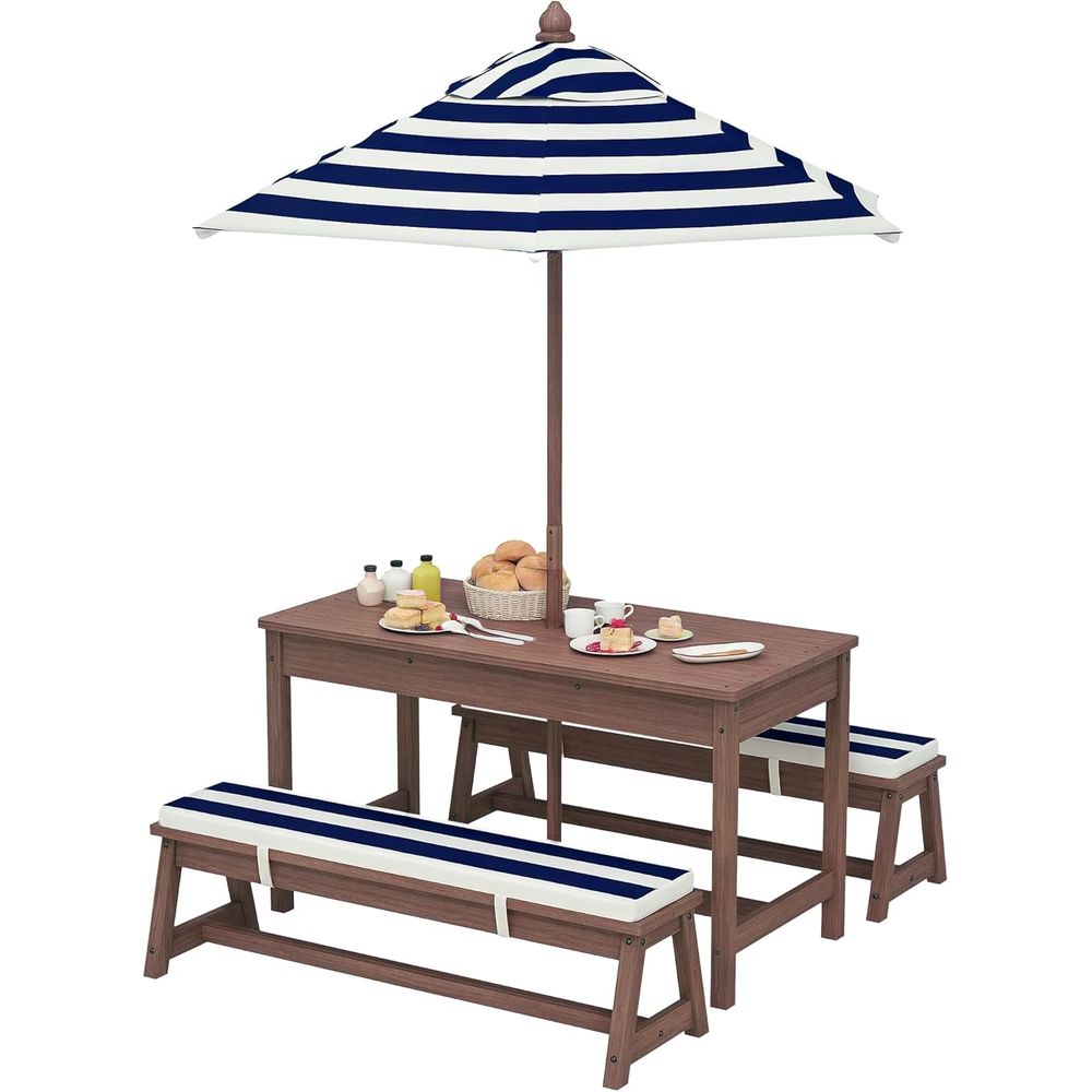 Qaba Kids Picnic Table, Outdoo - Kids Outdoor Bench Table ulasan dan harga