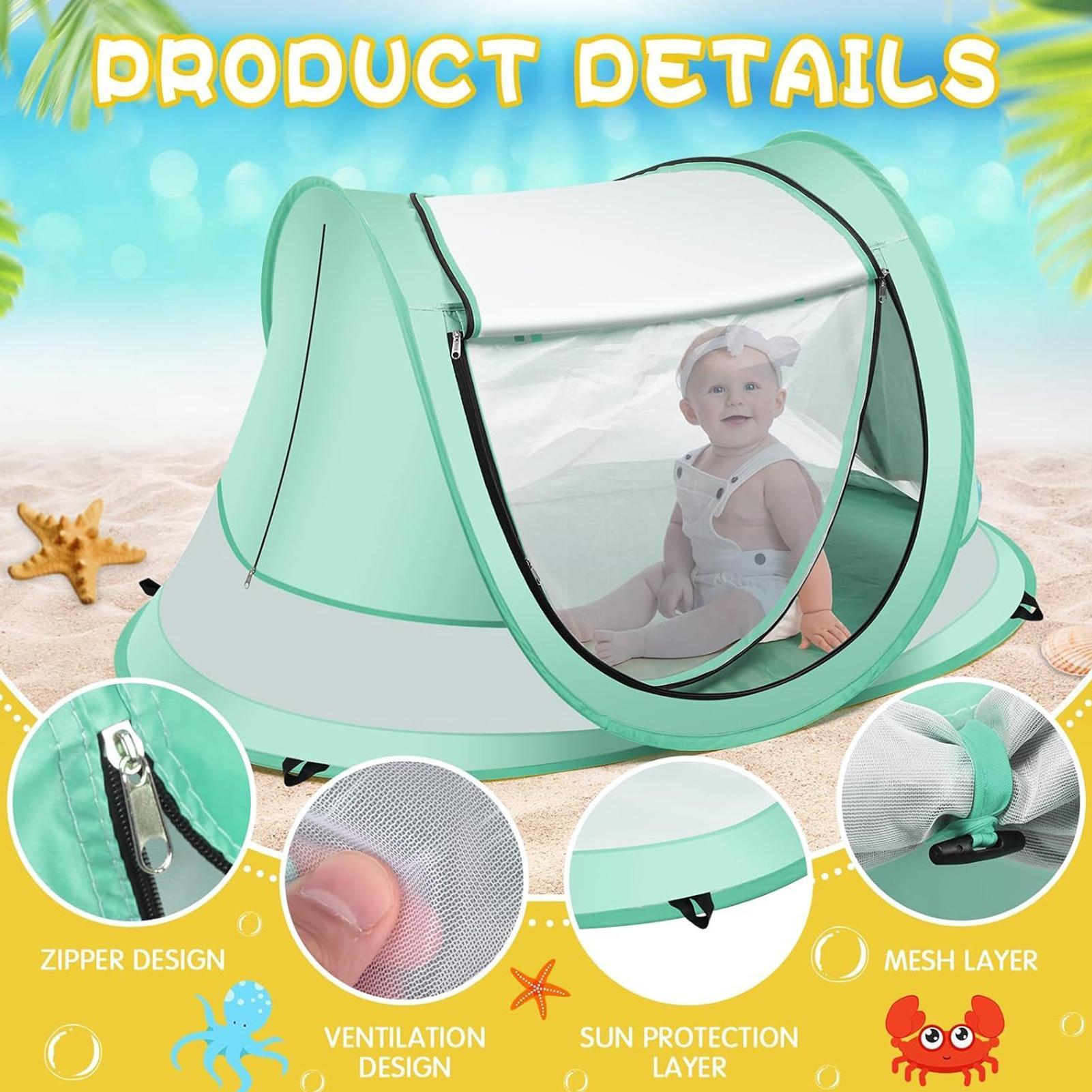Baby Beach Tent Portable Shade - Kids Outdoor House Accessories ulasan dan harga