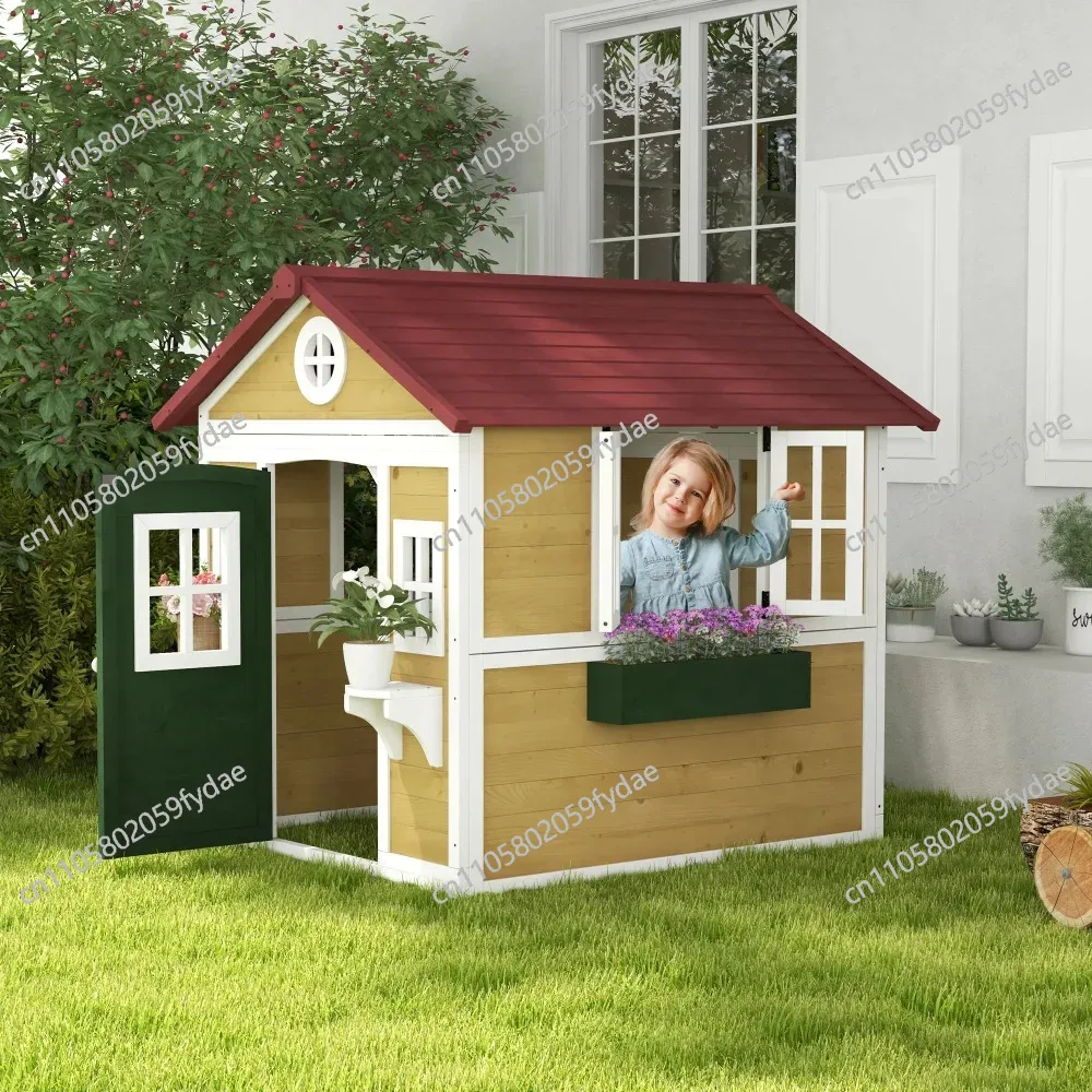 Outdoor Kids Playhouse, Wooden - Kids Outdoor Playhouse ulasan dan harga