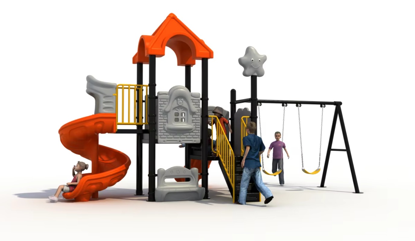 Outdoor Steel Plastic Swing Se - Kids Outdoor Slide Set ulasan dan harga