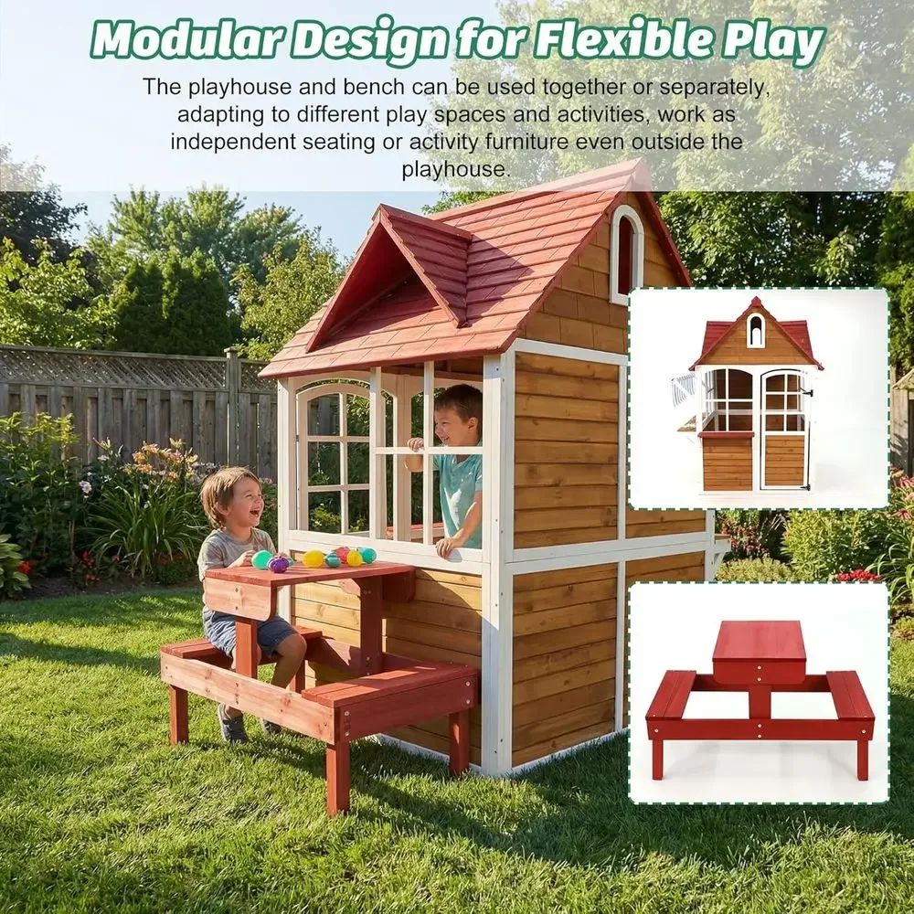 Large Solid Wood Outdoor Kids  - Kids Outdoor Bench Table ulasan dan harga