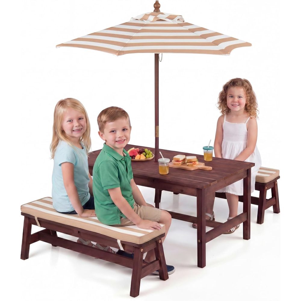 Kids Picnic Table, Large 42“x  - Kids Outdoor Bench Table ulasan dan harga