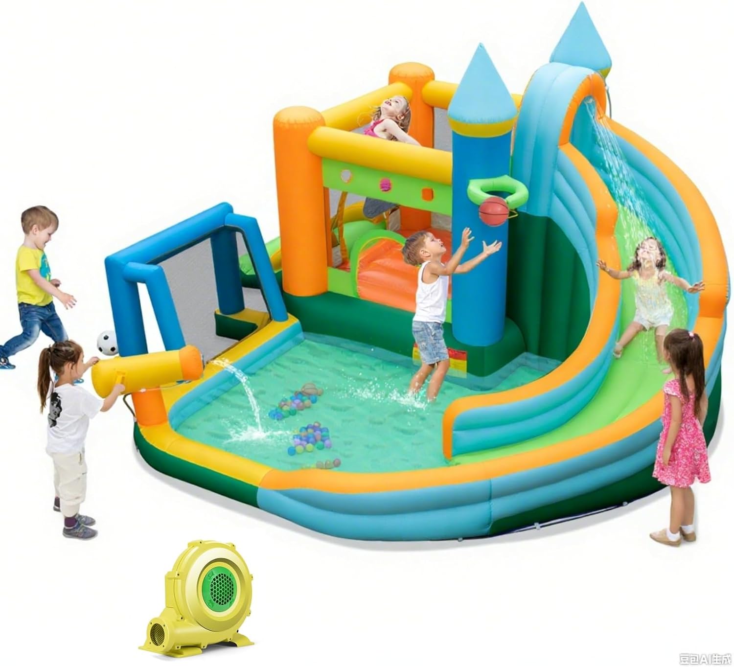 9-in-1 Inflatable Water Slide  - Kids Outdoor Water ulasan dan harga