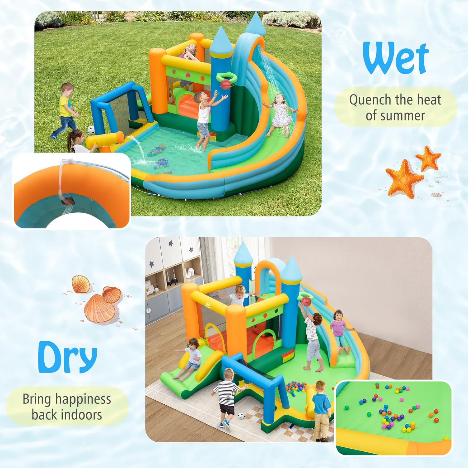 9-in-1 Inflatable Water Slide  - Kids Outdoor Water ulasan dan harga