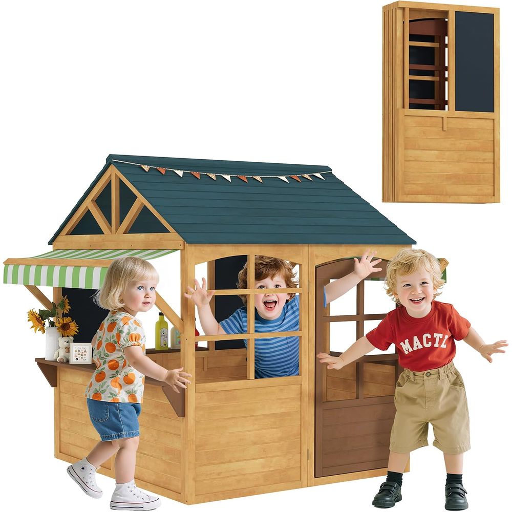 Qaba oldable Outdoor Playhouse - Qaba Kids Outdoor Playhouse ulasan dan harga
