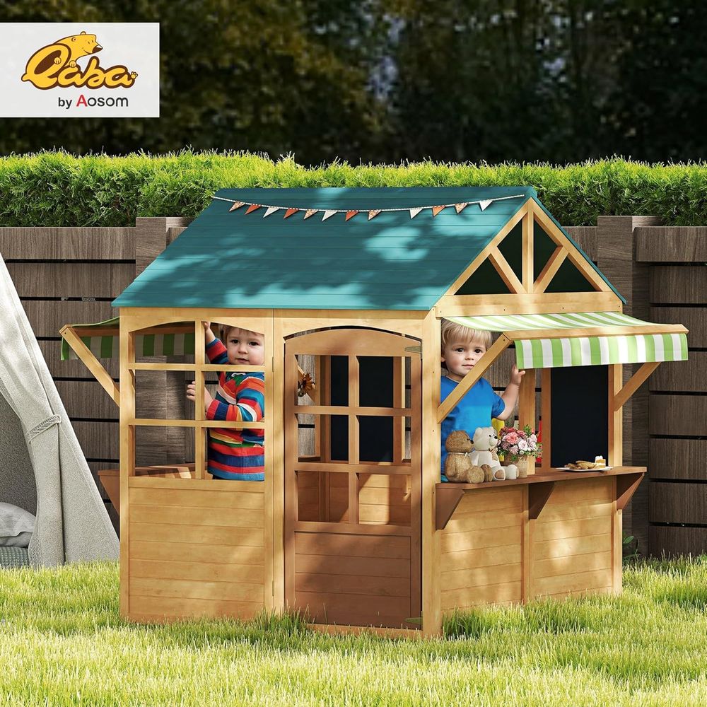 Qaba oldable Outdoor Playhouse - Qaba Kids Outdoor Playhouse ulasan dan harga