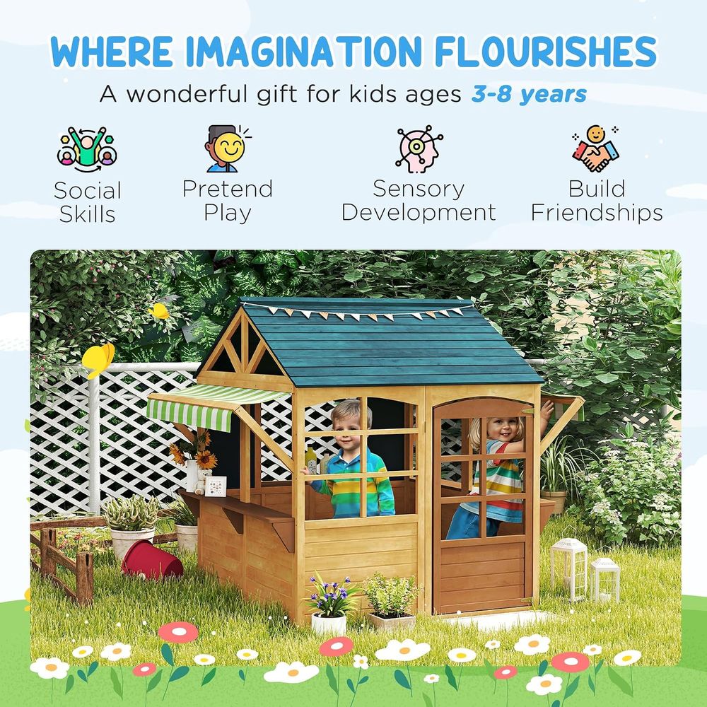 Qaba oldable Outdoor Playhouse - Qaba Kids Outdoor Playhouse ulasan dan harga