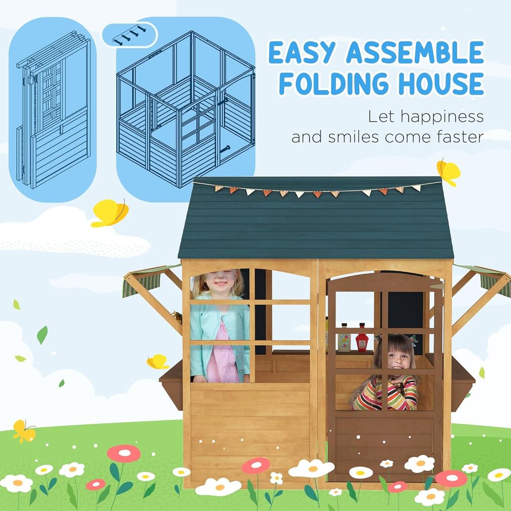 Qaba oldable Outdoor Playhouse - Qaba Kids Outdoor Playhouse ulasan dan harga