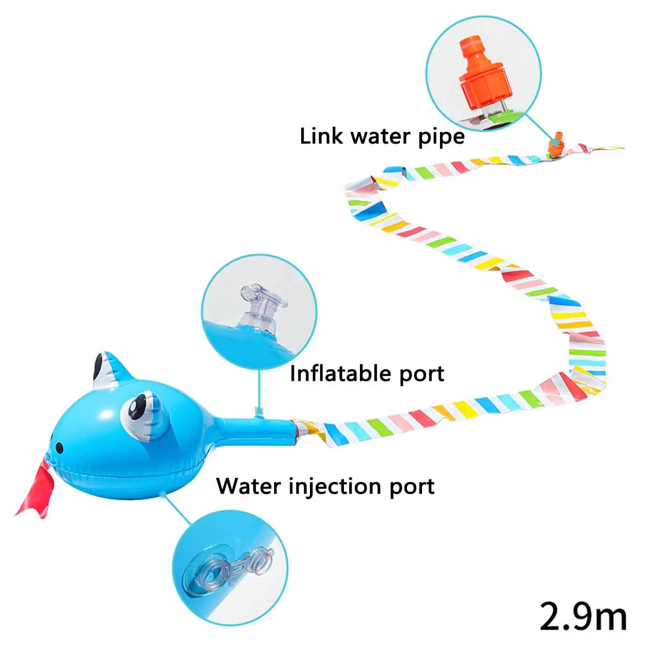 Inflatable Water Spray Snake T - Kids Outdoor Water ulasan dan harga