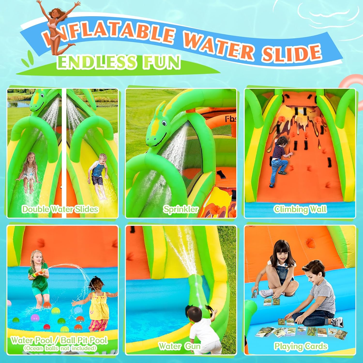 Kids Inflatable Bounce House w - Kids Outdoor Water ulasan dan harga