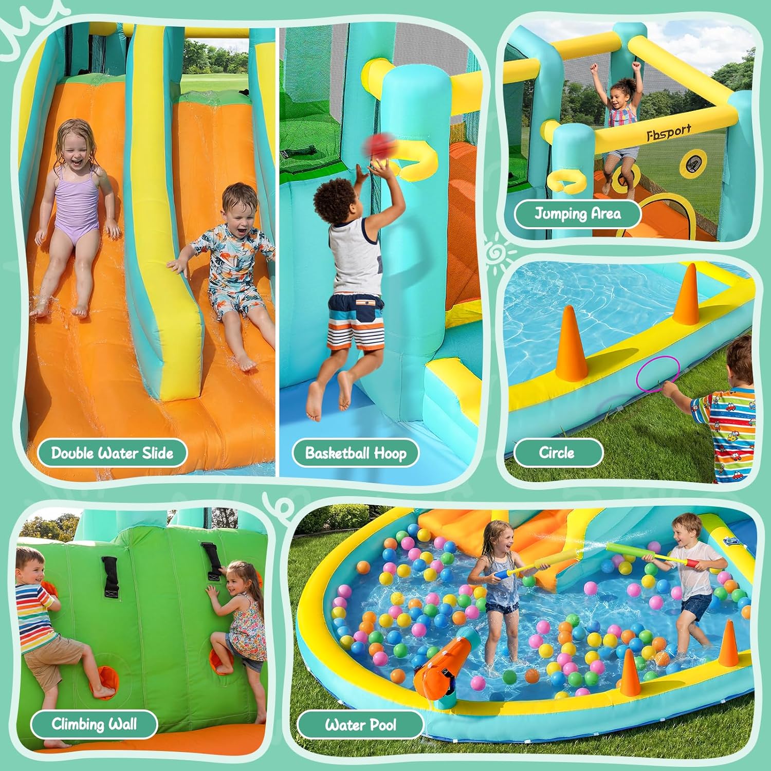 Double Slide Inflatable Water  - Kids Outdoor Water ulasan dan harga