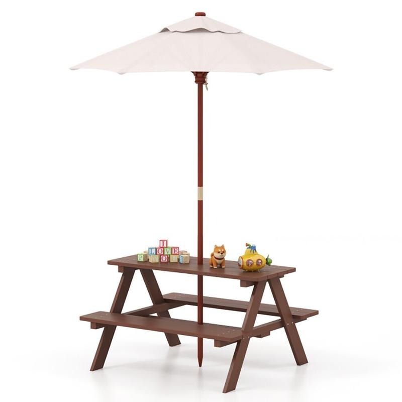 Outdoor 4-Seat Kids Picnic Tab - Kids Outdoor Bench Table ulasan dan harga
