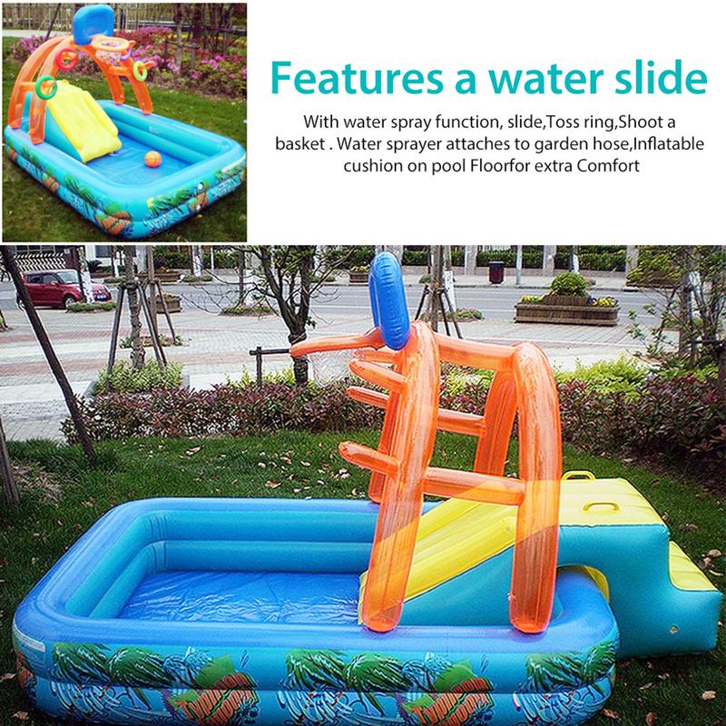 New Water Slide Children Fun L - Kids Outdoor Slide Set ulasan dan harga