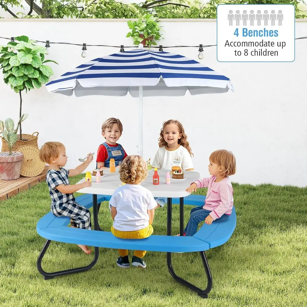 8-Person Kids Picnic Table wit - Kids Outdoor Bench Table ulasan dan harga