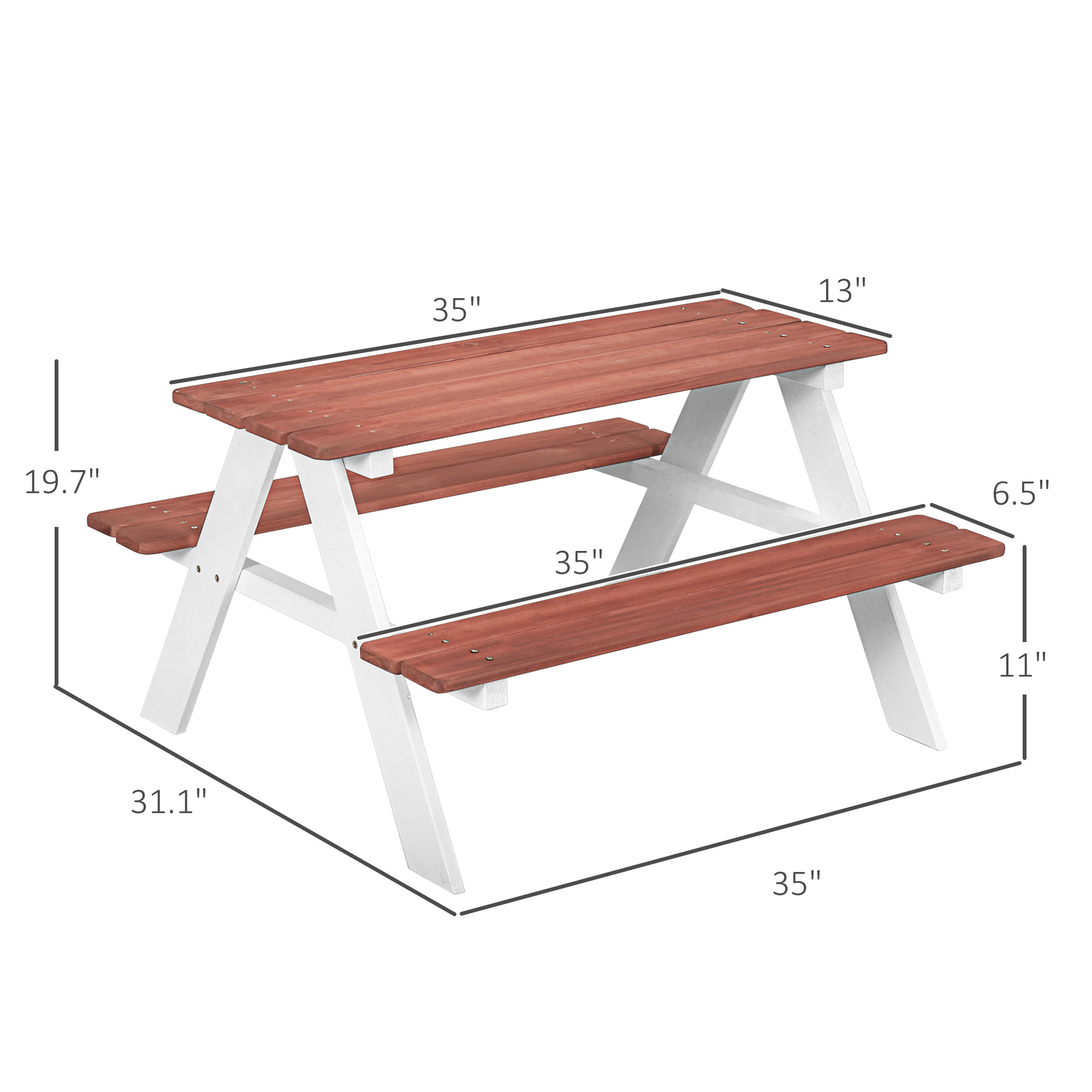 Kids Picnic Table Set, Wooden  - Kids Outdoor Bench Table ulasan dan harga