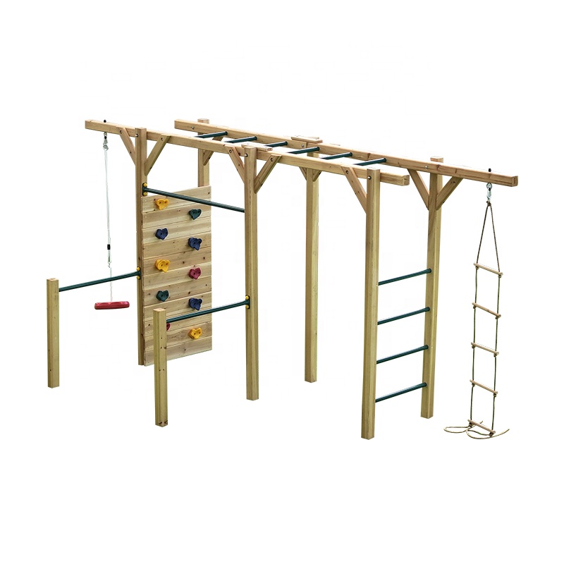 6 in 1 Wooden Fitness Equipmen - Kids Outdoor Monkey Bars ulasan dan harga