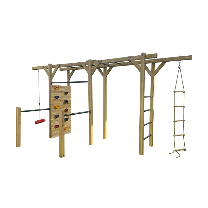 6 in 1 Wooden Fitness Equipmen - Kids Outdoor Monkey Bars ulasan dan harga