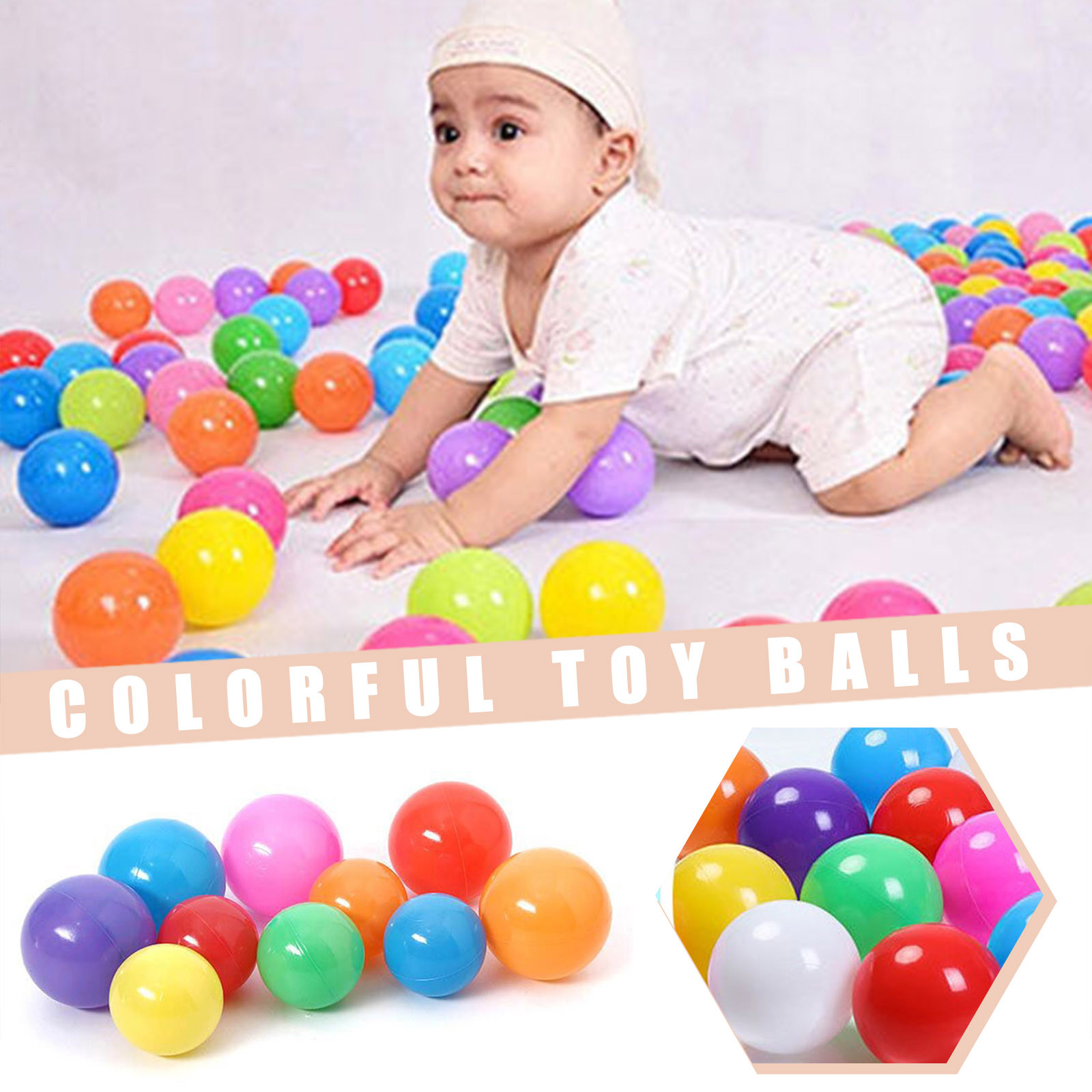 100PCS 55MM Baby Plastic Balls - Kids Outdoor House Accessories ulasan dan harga