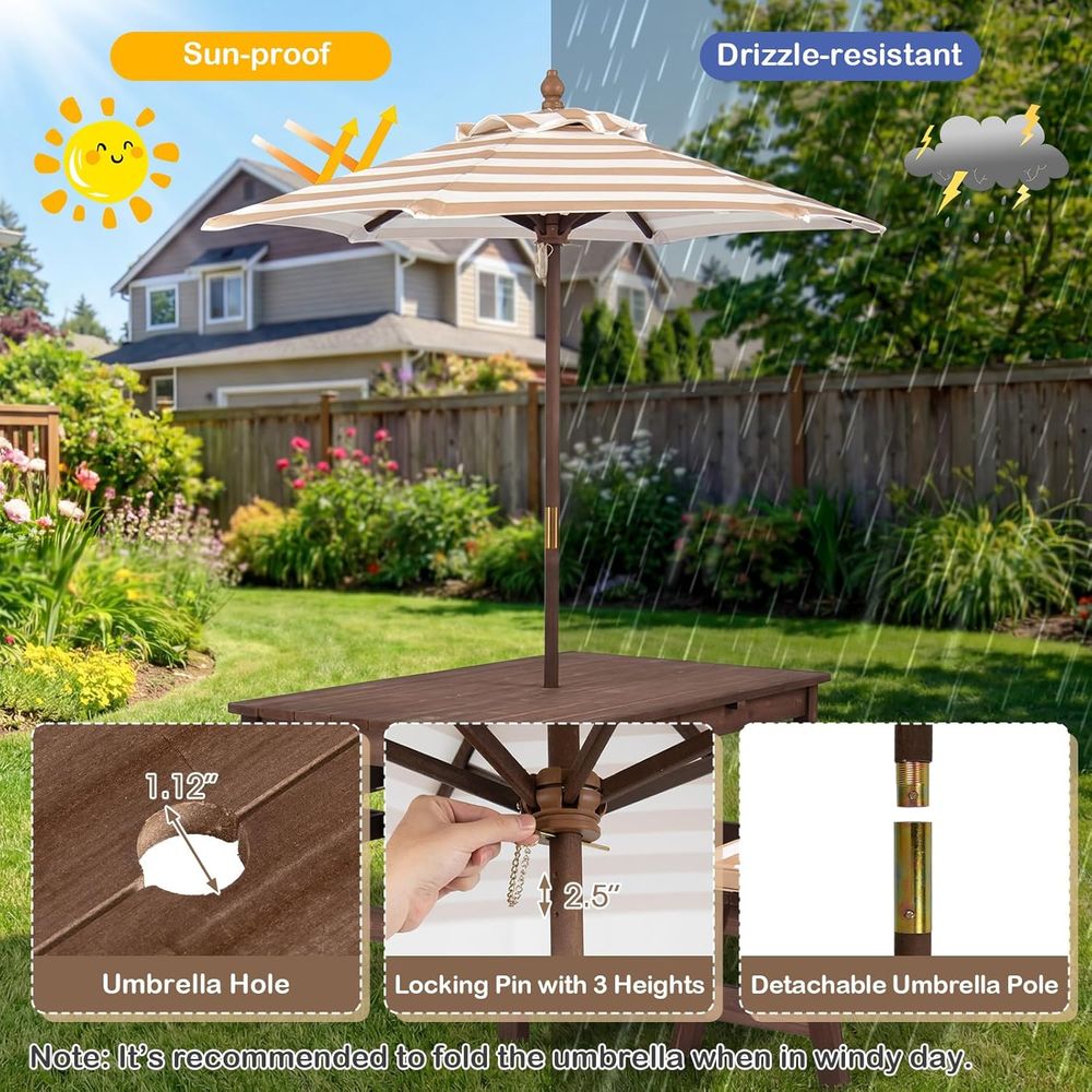 Kids Picnic Table, ir Wood Tod - Kids Outdoor Bench Table ulasan dan harga