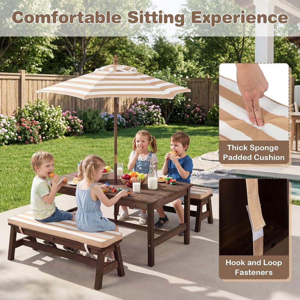 Kids Picnic Table, ir Wood Tod - Kids Outdoor Bench Table ulasan dan harga