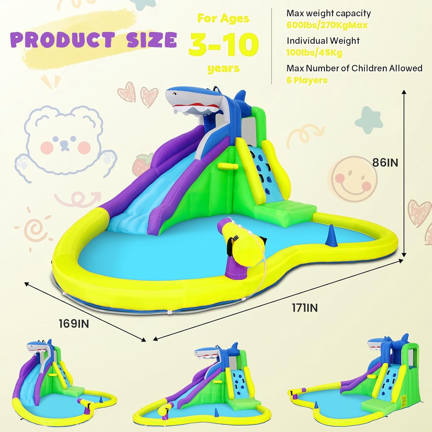 13x14FT Inflatable Bounce Hous - Kids Outdoor Playhouse ulasan dan harga
