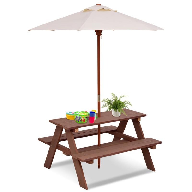 Outdoor 4-Seat Kids Picnic Tab - Kids Outdoor Bench Table ulasan dan harga
