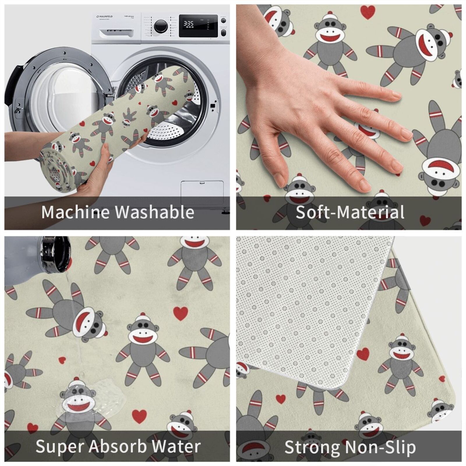 Cute Sock Monkey Carpet Mat Ru - Kids Outdoor Monkey Bars ulasan dan harga