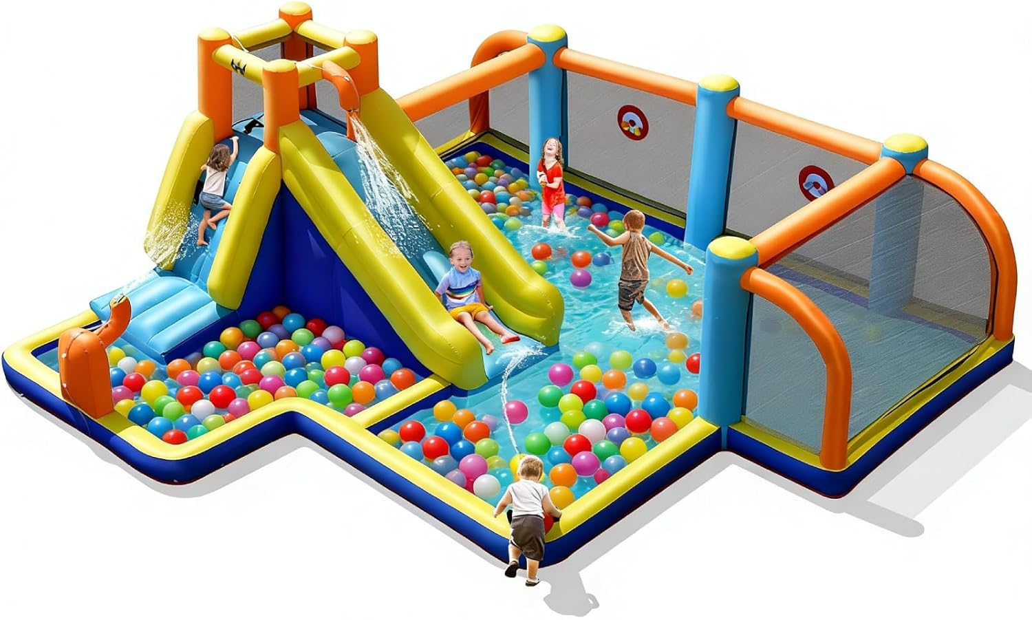 Inflatable Water Slide, Dual C - Kids Outdoor Water ulasan dan harga