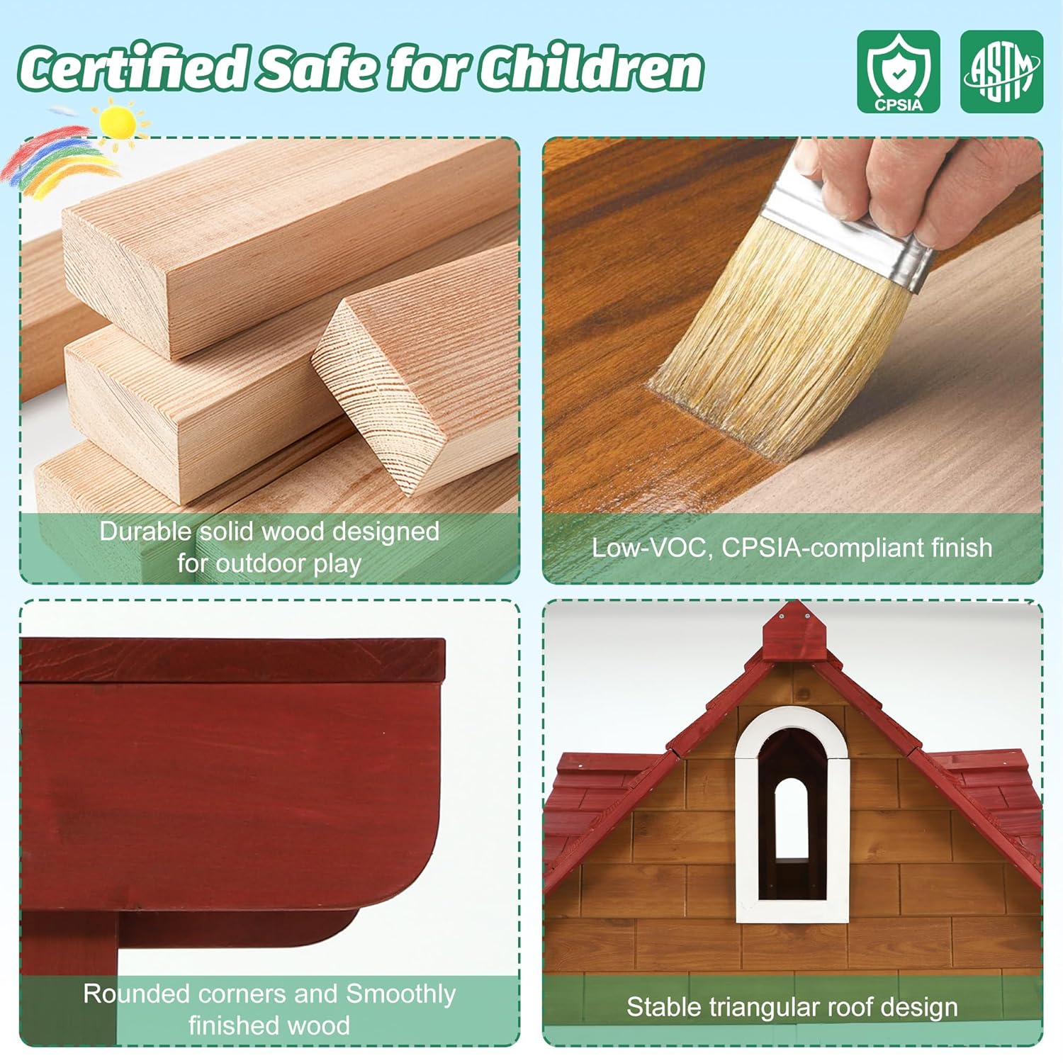 #Outdoor Wooden Kids Playhouse - Kids Outdoor Bench Table ulasan dan harga