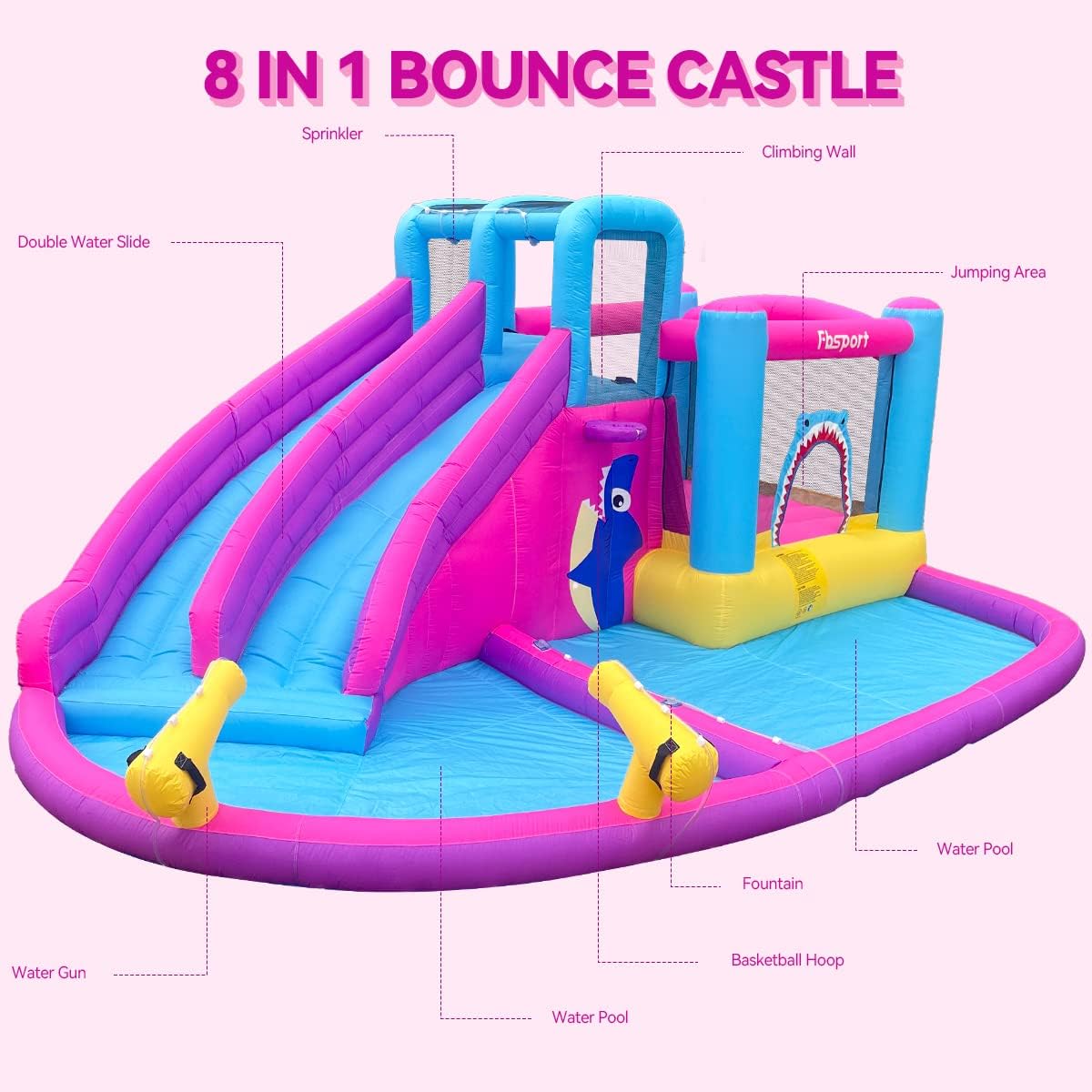 Twin Water Slides Inflatable B - Kids Outdoor Water ulasan dan harga