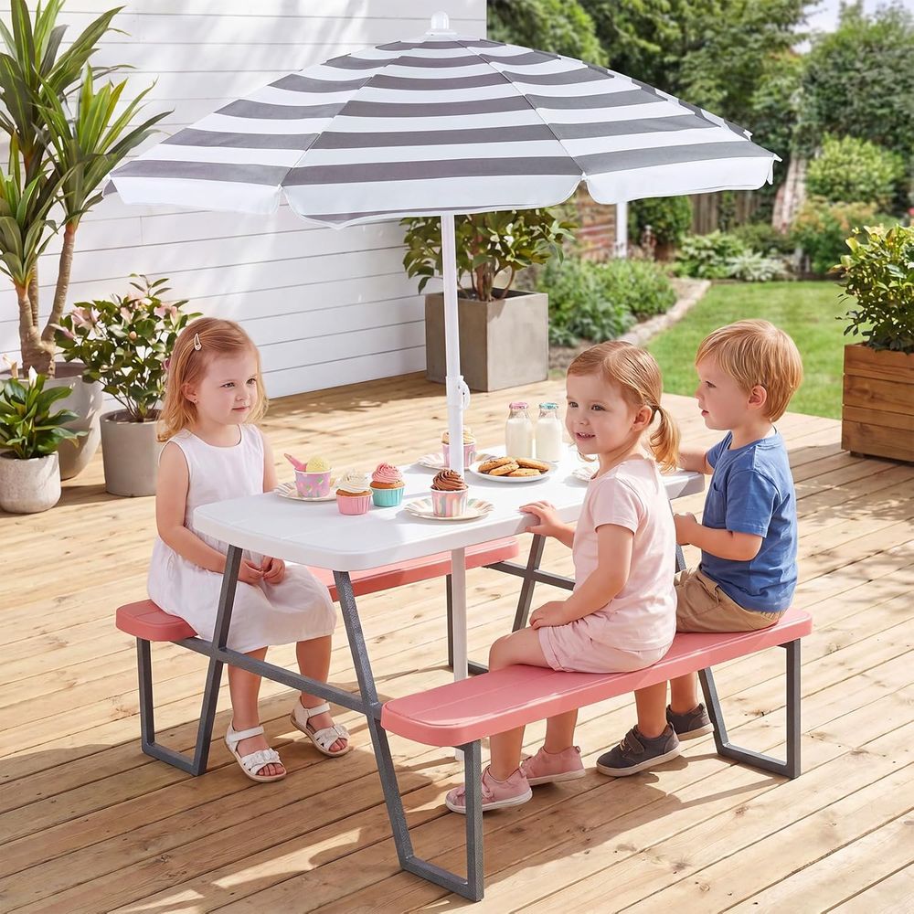 Kids Picnic Table, Toddler Out - Kids Outdoor Bench Table ulasan dan harga