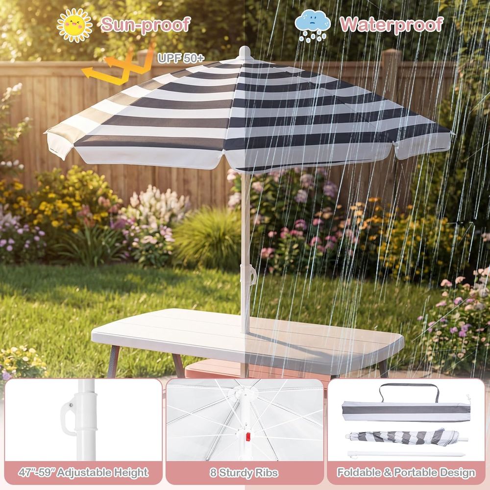 Kids Picnic Table, Toddler Out - Kids Outdoor Bench Table ulasan dan harga